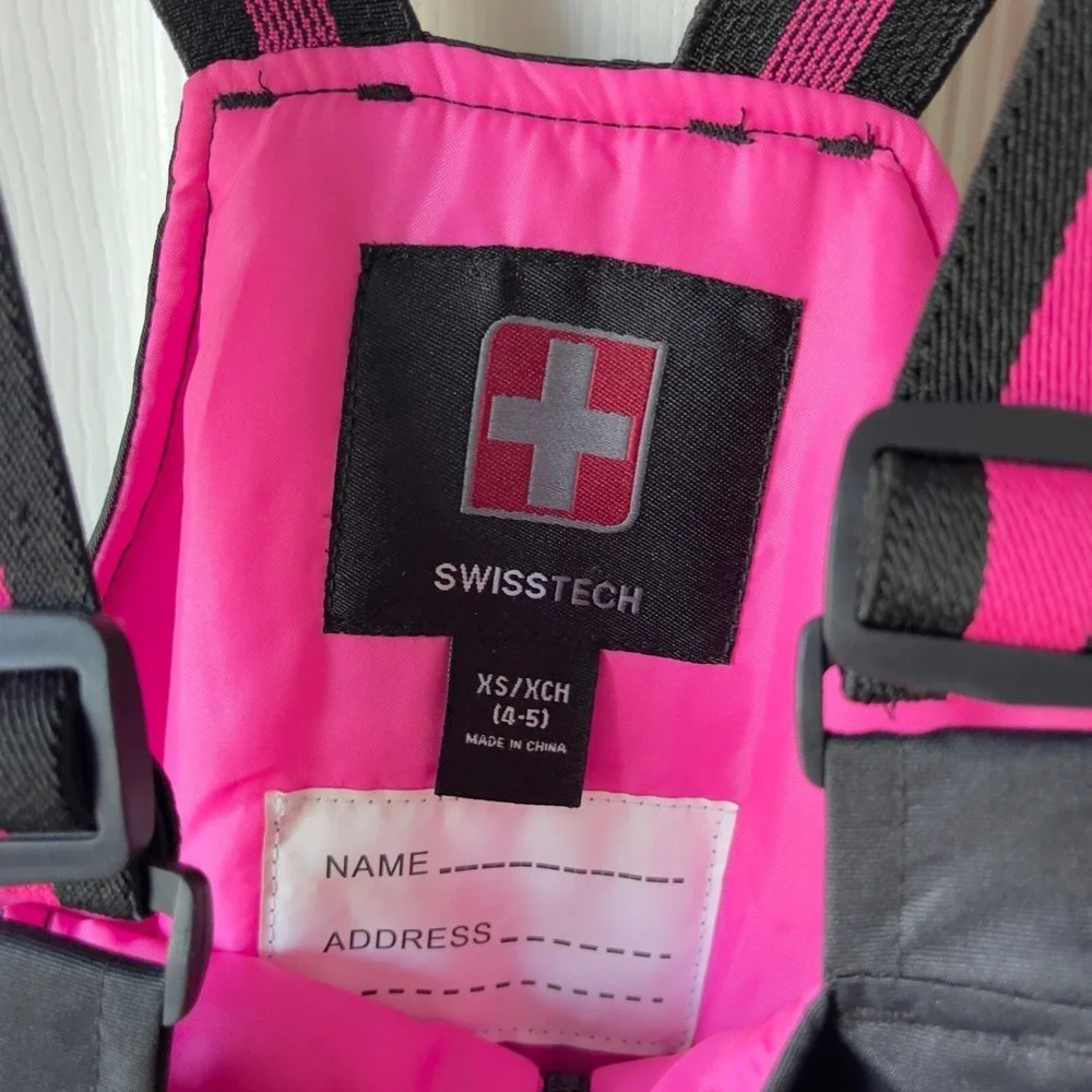 Swiss Tech Snow Pants Girls 5 Insulated Adjustable Bib Overalls Ski‎ Snow Black